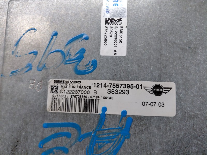 Recambio de centralita motor uce para bmw mini cabrio (r52) one referencia OEM IAM   