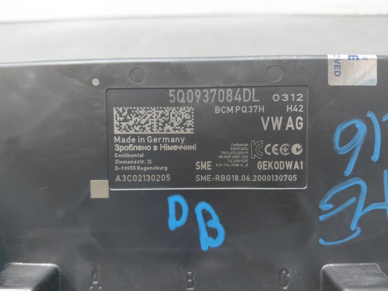 Recambio de modulo confort para audi q3 (f3b) 35 tdi referencia OEM IAM 5Q0937084DL  