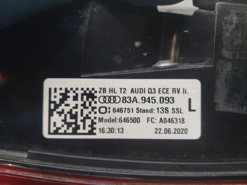 Recambio de piloto trasero izquierdo interior para audi q3 (f3b) 35 tdi referencia OEM IAM 83A945093  