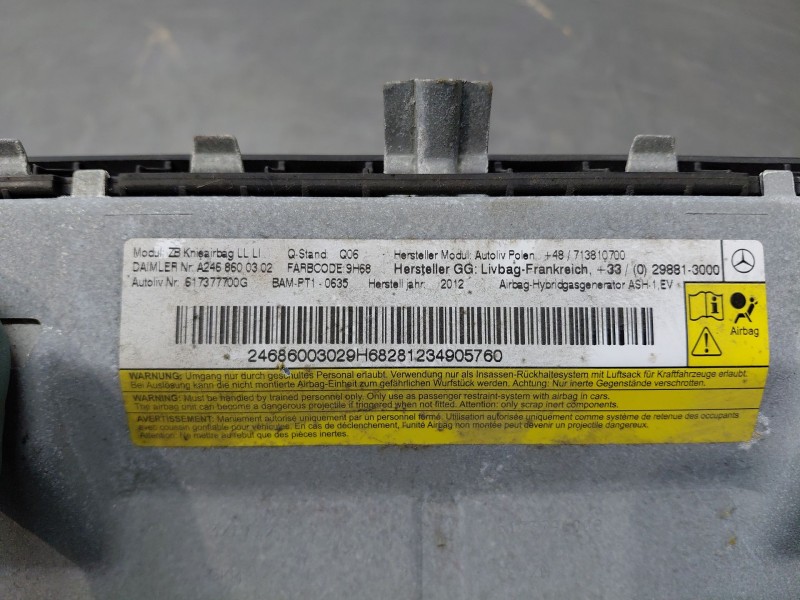 Recambio de kit airbag para mercedes-benz clase b (w246) sport referencia OEM IAM   
