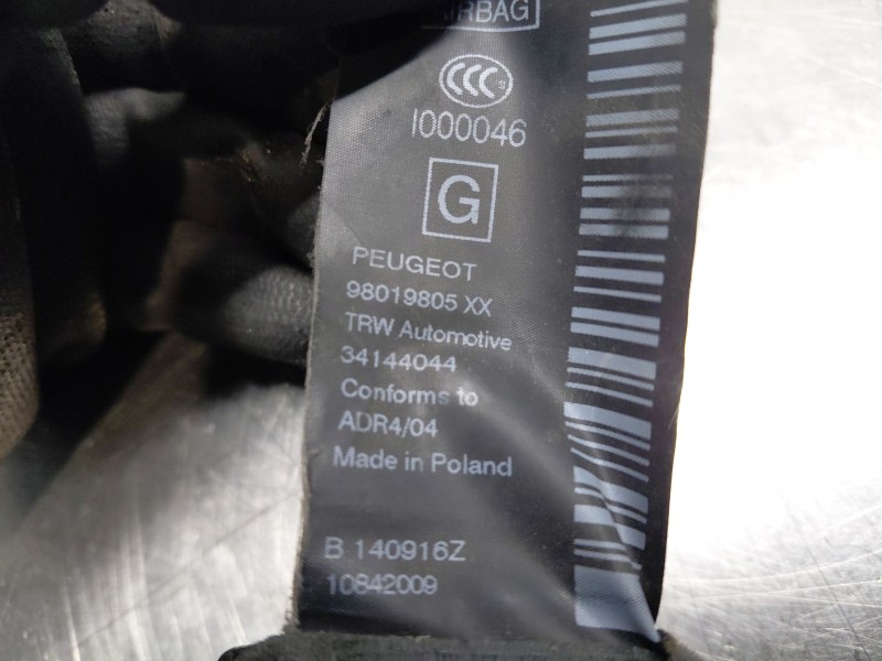 Recambio de cinturon seguridad delantero izquierdo para peugeot 5008 allure referencia OEM IAM 98019805XX  