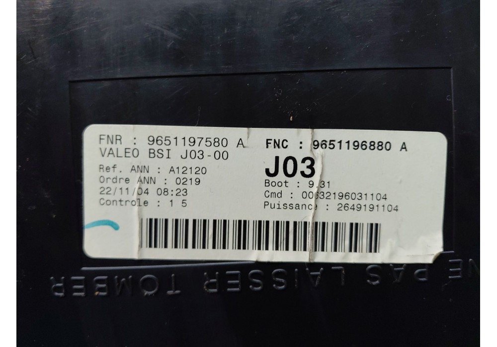 Recambio de caja reles / fusibles para peugeot 307 sw (3h) 1.6 hdi 110 referencia OEM IAM 9651197580 9651196880A 