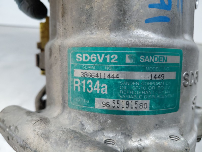 Recambio de compresor aire acondicionado para peugeot 307 sw (3h) 1.6 hdi 110 referencia OEM IAM 9655191580  