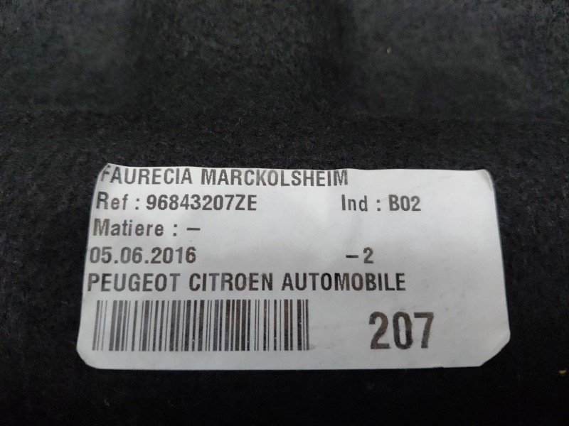 Recambio de bandeja trasera para peugeot 3008 style referencia OEM IAM 8337EL 96843207ZE 