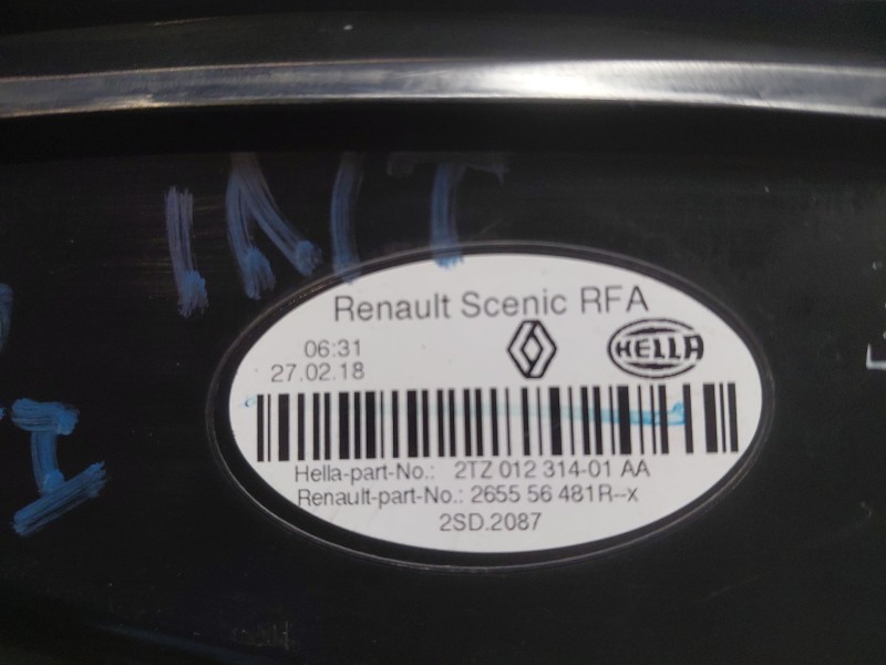 Recambio de piloto trasero izquierdo interior para renault scenic iv intens referencia OEM IAM 265556481R  