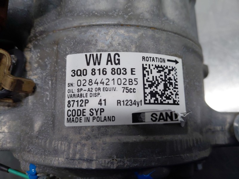 Recambio de compresor aire acondicionado para volkswagen taigo life referencia OEM IAM   