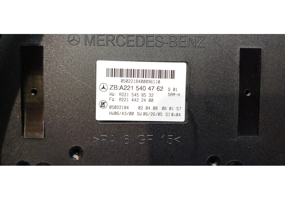 Recambio de caja reles / fusibles para mercedes clase s (w221) berlina 320 / 350 cdi (221.022) referencia OEM IAM A2215404762  
