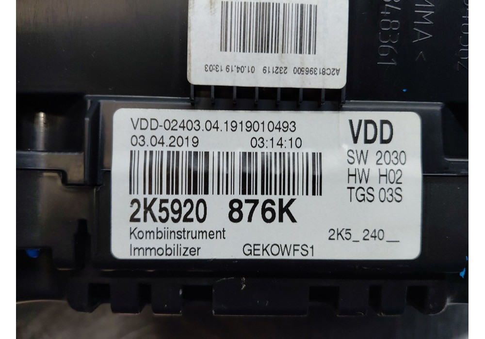 Recambio de cuadro instrumentos para volkswagen caddy iv furgoneta/monovolumen (saa, sah) 2.0 tdi referencia OEM IAM 2K5920876K 