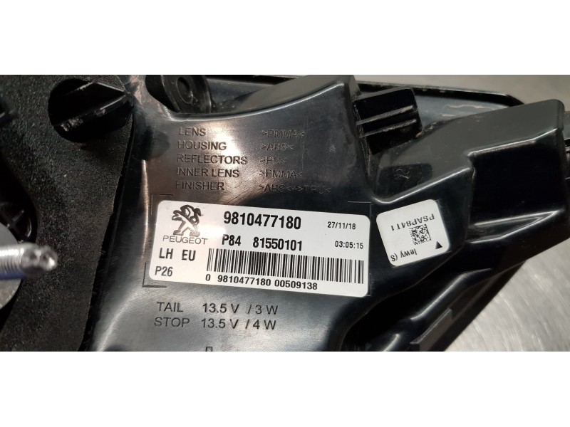 Recambio de piloto trasero izquierdo para peugeot 3008 active referencia OEM IAM 9810477180   Recambio de piloto trasero izquierdo para peugeot 3008 active referencia OEM IAM 9810477180
