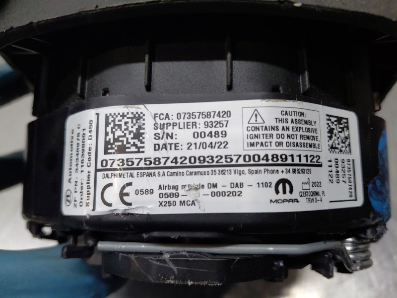 Recambio de airbag delantero izquierdo para fiat ducato furgón multijet referencia OEM IAM   