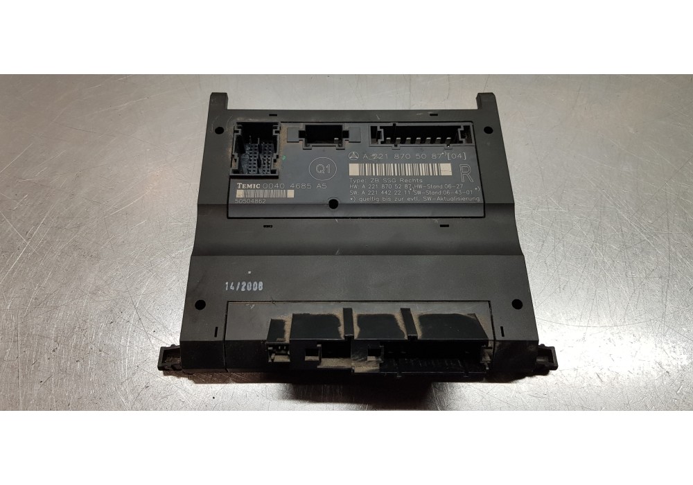 Recambio de centralita asientos para mercedes clase s (w221) berlina 320 / 350 cdi (221.022) referencia OEM IAM A2218705087  