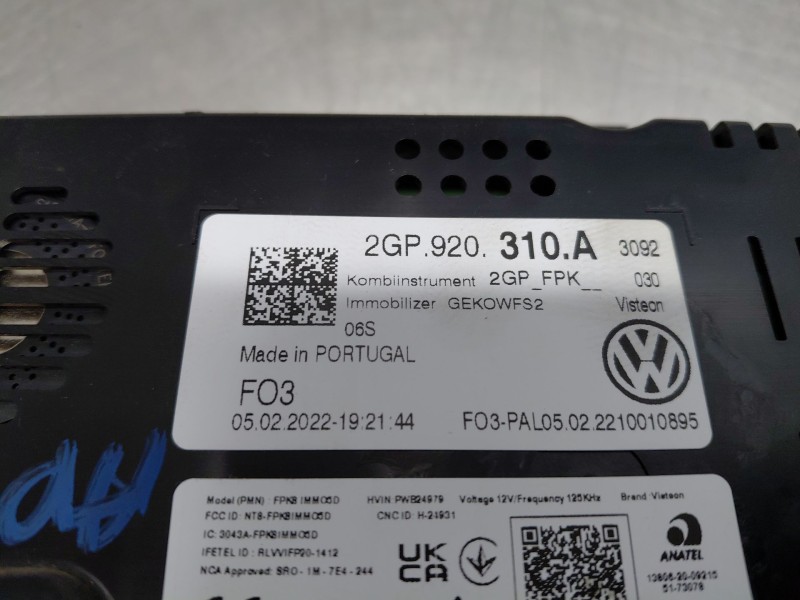 Recambio de cuadro instrumentos para volkswagen polo life referencia OEM IAM   