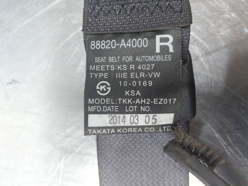 Recambio de cinturon seguridad delantero derecho para kia carens ( ) drive referencia OEM IAM 88820A4000DCM  