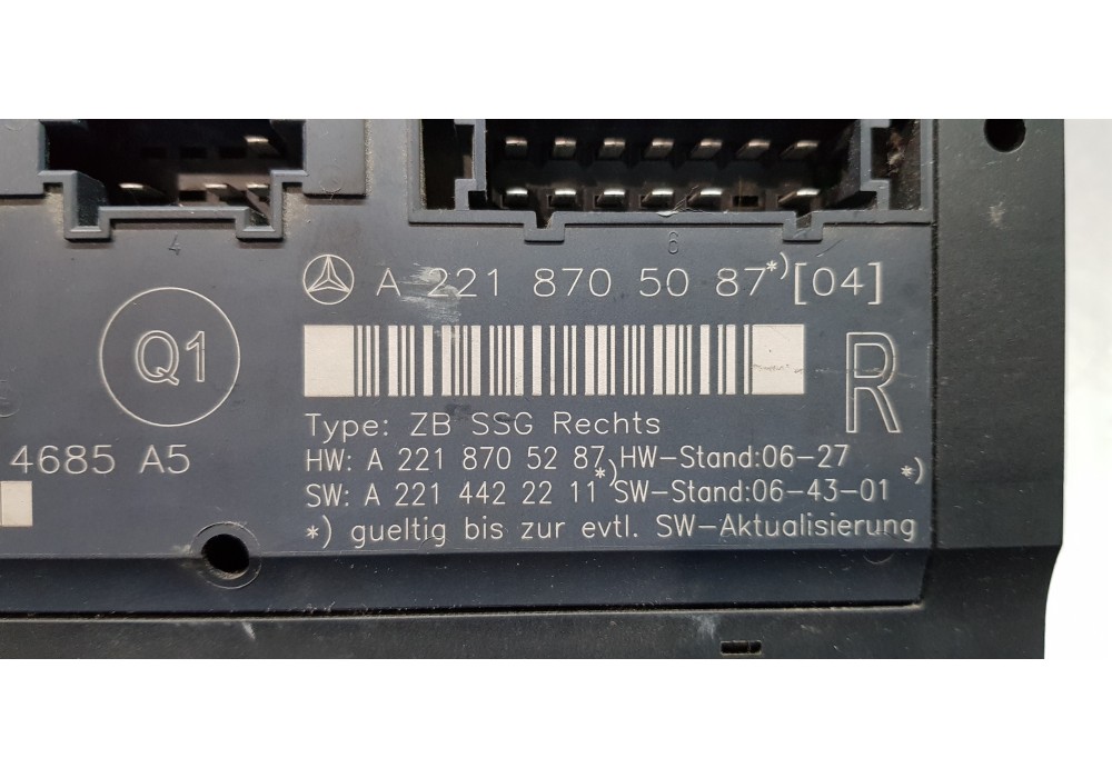 Recambio de centralita asientos para mercedes clase s (w221) berlina 320 / 350 cdi (221.022) referencia OEM IAM A2218705087  