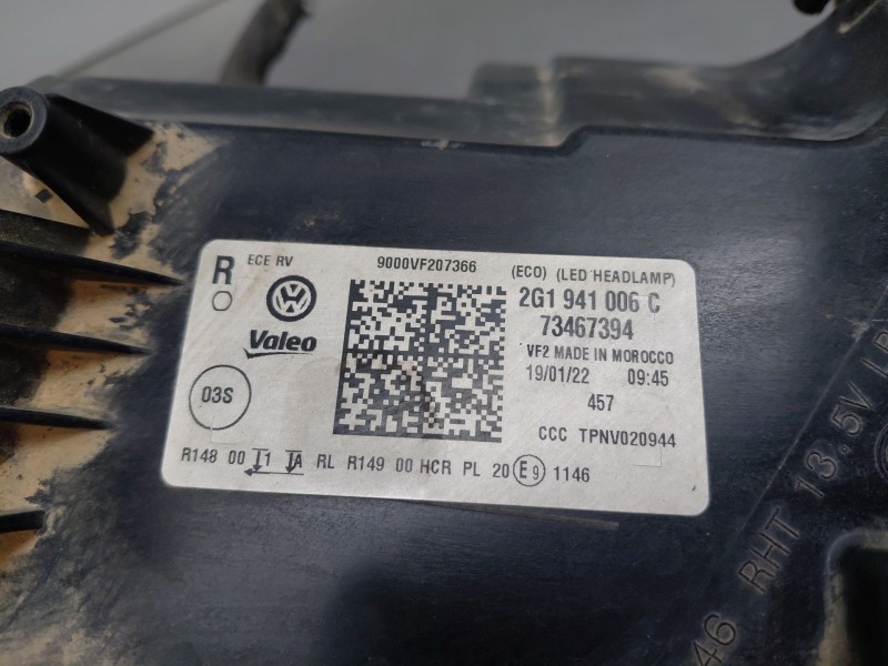 Recambio de faro derecho para volkswagen polo life referencia OEM IAM   