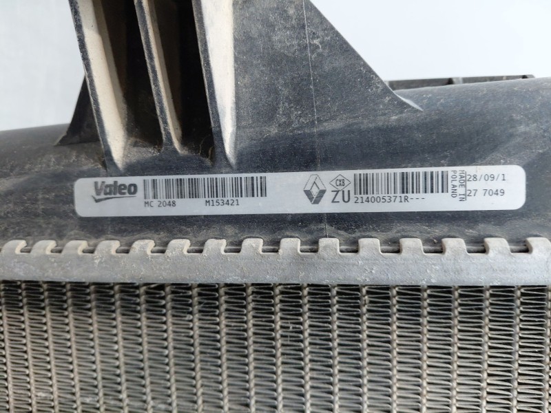 Recambio de radiador agua para renault fluence z.e. expression referencia OEM IAM 214103792R 214005371R 