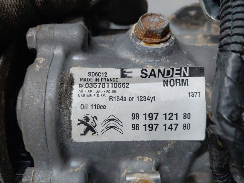 Recambio de compresor aire acondicionado para peugeot 508 sw gt line referencia OEM IAM   