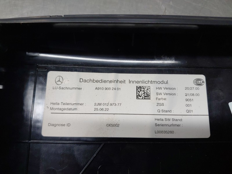 Recambio de luz interior para mercedes-benz sprinter iii furgón fwd kl3a4 referencia OEM IAM   