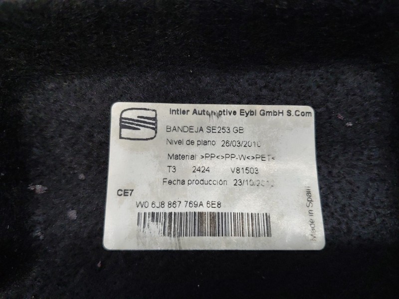 Recambio de bandeja trasera para seat ibiza iv (6j5, 6p1) 1.6 tdi referencia OEM IAM   