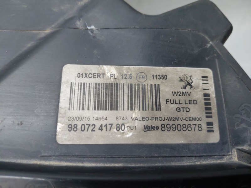 Recambio de faro izquierdo para peugeot 508 active referencia OEM IAM   