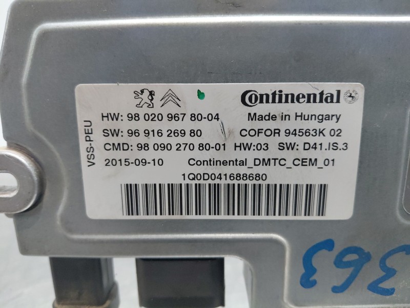 Recambio de centralita start / stop para peugeot 508 active referencia OEM IAM 9802096780  