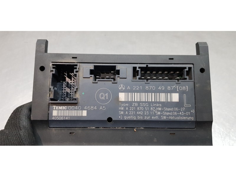 Recambio de centralita asientos para mercedes clase s (w221) berlina 320 / 350 cdi (221.022) referencia OEM IAM A2218704987  