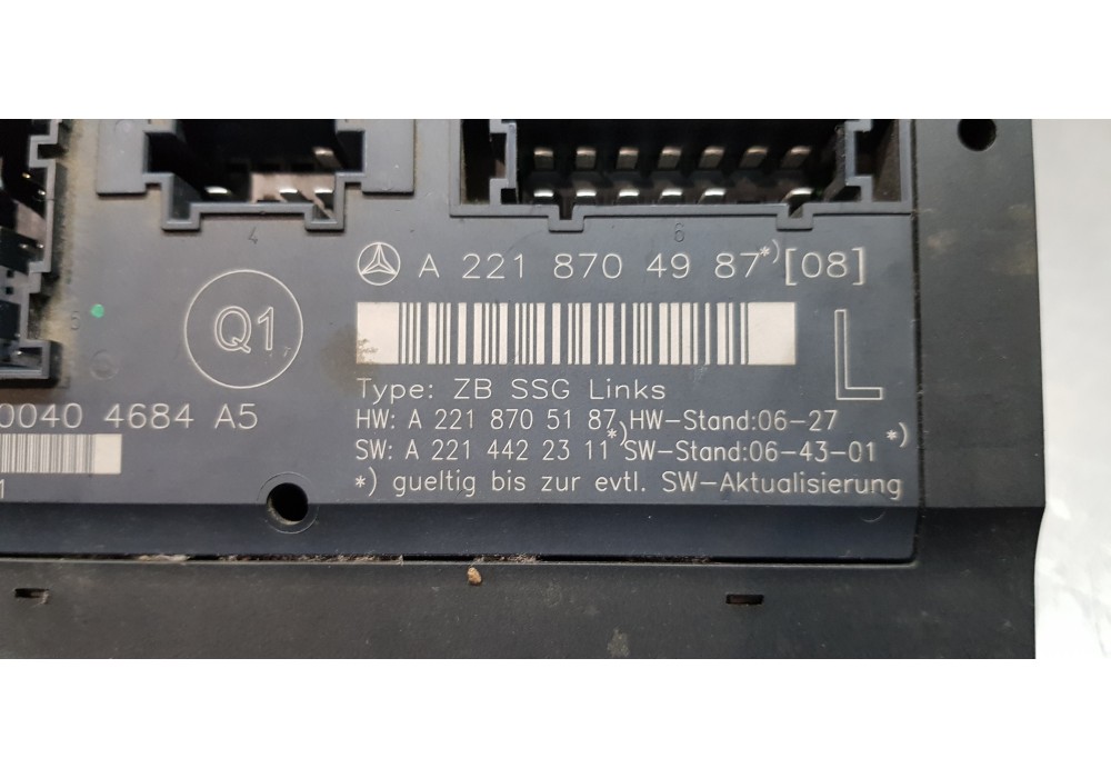 Recambio de centralita asientos para mercedes clase s (w221) berlina 320 / 350 cdi (221.022) referencia OEM IAM A2218704987  