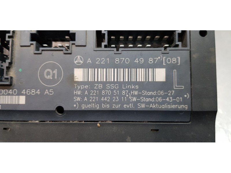 Recambio de centralita asientos para mercedes clase s (w221) berlina 320 / 350 cdi (221.022) referencia OEM IAM A2218704987  