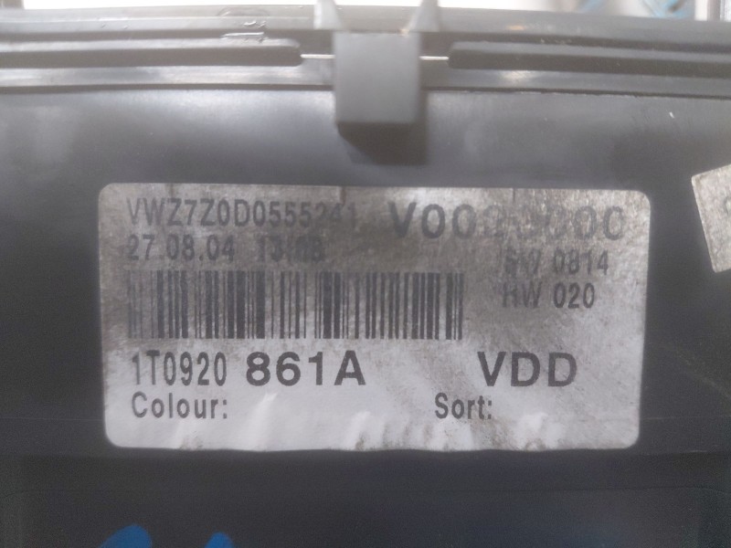 Recambio de cuadro instrumentos para volkswagen touran (1t1) comfortline referencia OEM IAM   