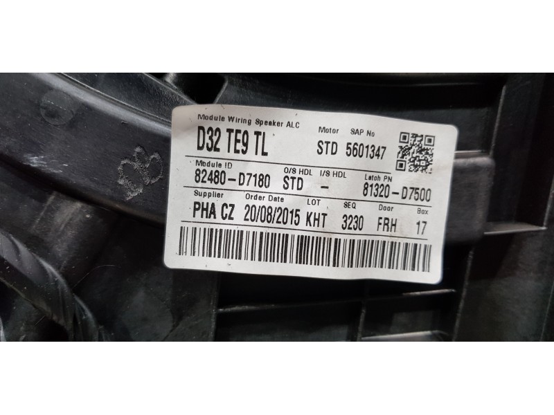 Recambio de elevalunas delantero derecho para hyundai tucson ix35 referencia OEM IAM 82481D7010 82480D7180 82460D7000
