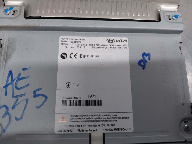 Recambio de pantalla multifuncion para kia ceed sportswagon hybrid referencia OEM IAM   