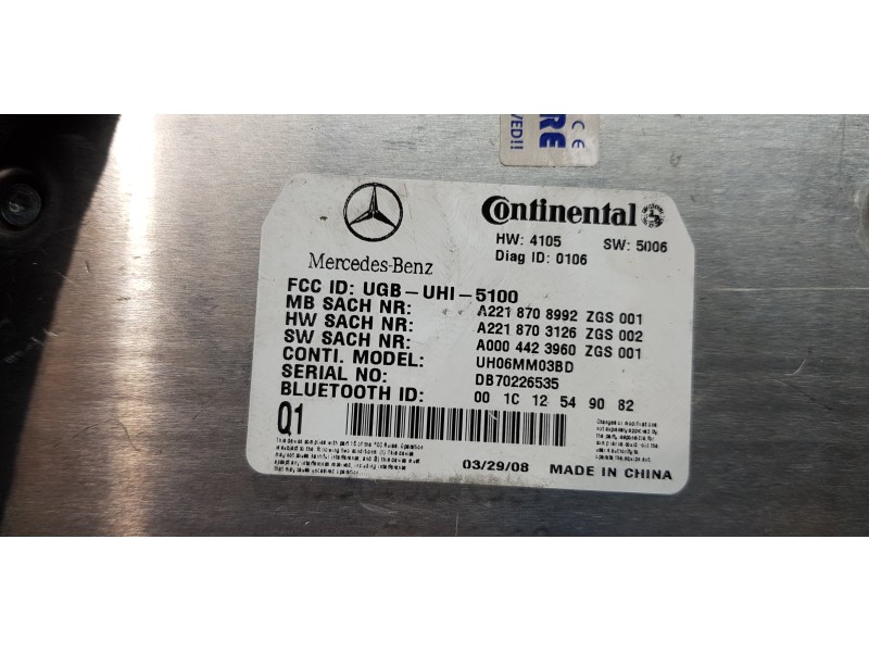 Recambio de modulo electronico para mercedes clase s (w221) berlina 320 / 350 cdi (221.022) referencia OEM IAM A2218708992  