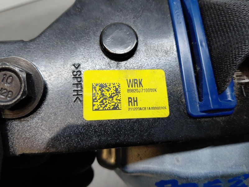 Recambio de cinturon seguridad trasero derecho para kia ceed sportswagon hybrid referencia OEM IAM 89820J7100WK  