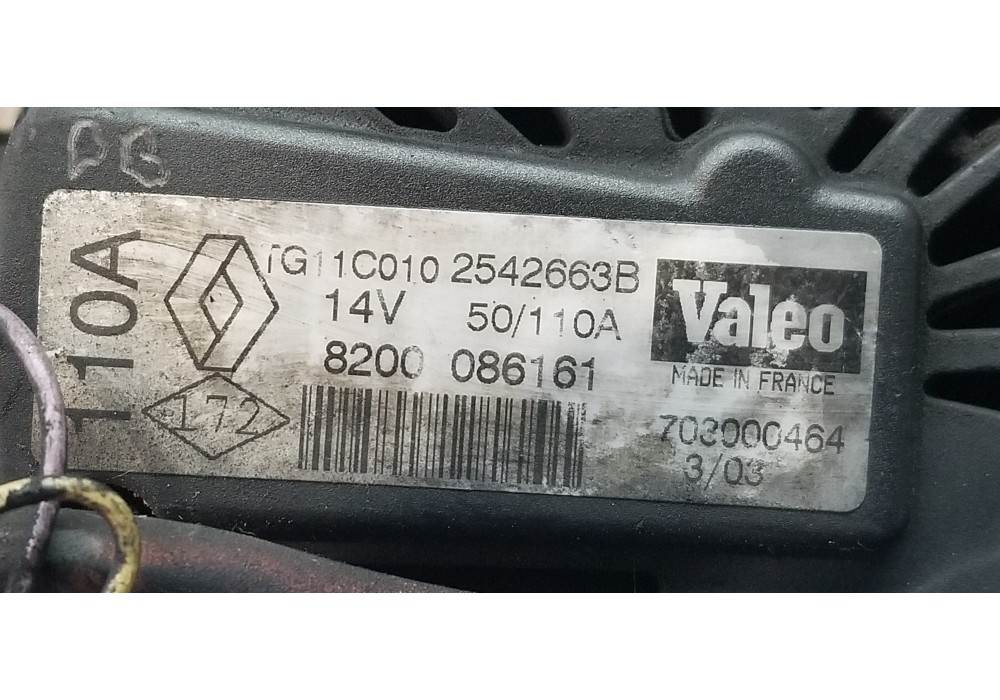 Recambio de alternador para renault megane ii berlina 5p confort authentique referencia OEM IAM 8200190721 2542663B 