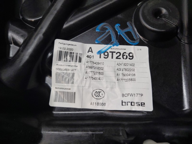 Recambio de elevalunas delantero derecho para mercedes-benz clase a (w177) a 180 (177.084) referencia OEM IAM   