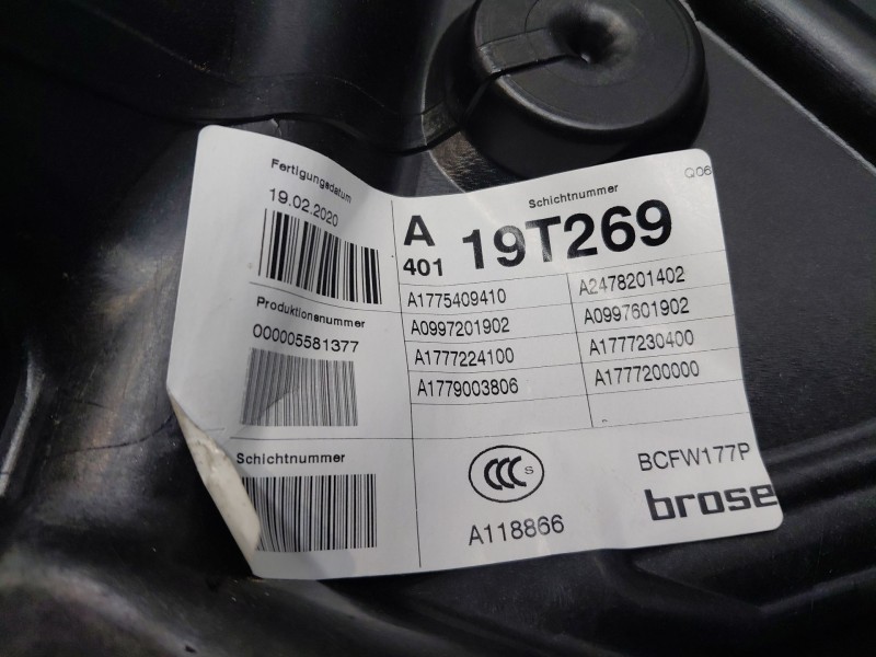 Recambio de elevalunas delantero izquierdo para mercedes-benz clase a (w177) a 180 (177.084) referencia OEM IAM   