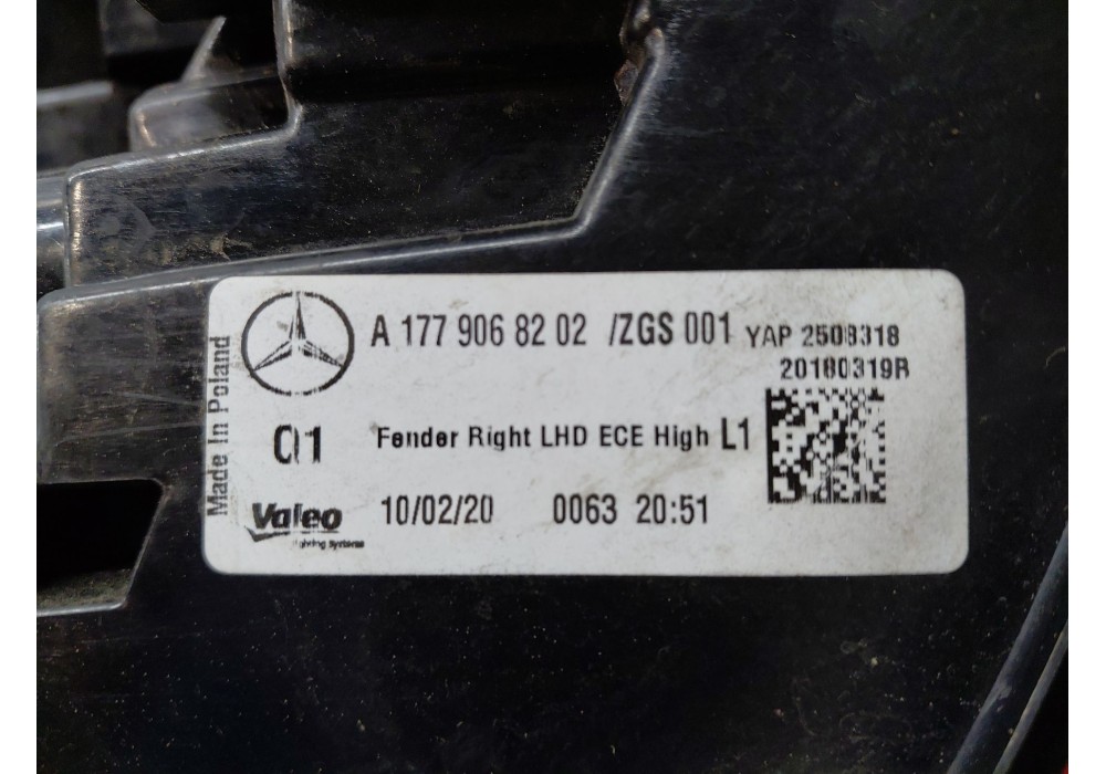 Recambio de piloto trasero derecho para mercedes-benz clase a (w177) a 180 (177.084) referencia OEM IAM   