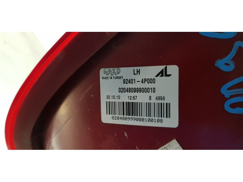 Recambio de piloto trasero izquierdo para hyundai i20 classic referencia OEM IAM 924014P000   Recambio de piloto trasero izquierdo para hyundai i20 classic referencia OEM IAM 924014P000