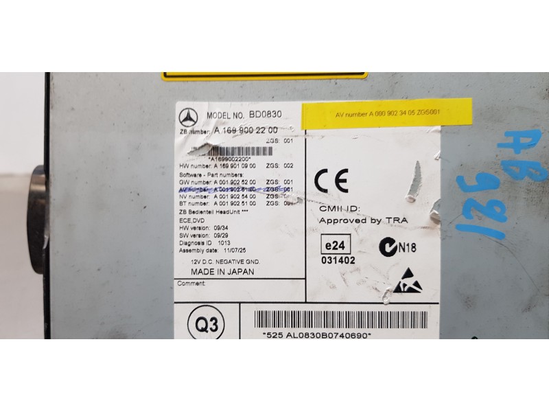 Recambio de sistema navegacion gps para mercedes vito mixto (639) 116 cdi extralang (639.605) referencia OEM IAM A1699002200  