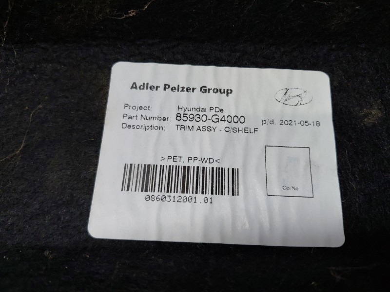 Recambio de bandeja trasera para hyundai i30 (pde, pd, pden) 1.5 referencia OEM IAM   