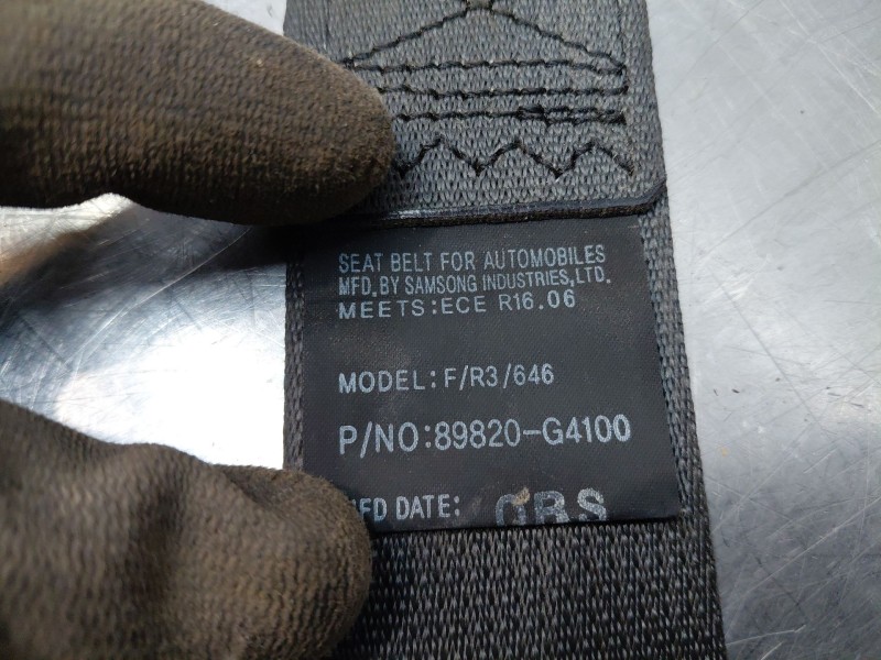 Recambio de cinturon seguridad trasero derecho para hyundai i30 (pde, pd, pden) 1.5 referencia OEM IAM   