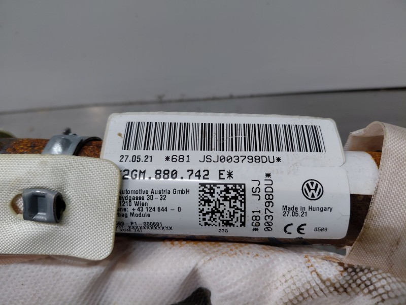 Recambio de airbag cortina delantero derecho para volkswagen t-cross advance referencia OEM IAM   