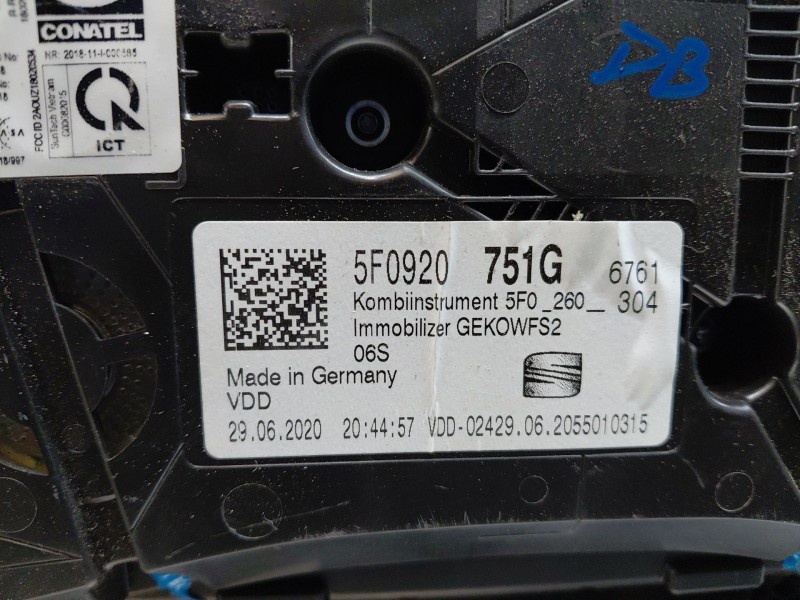 Recambio de cuadro instrumentos para seat ateca style go referencia OEM IAM 5F0920751G  