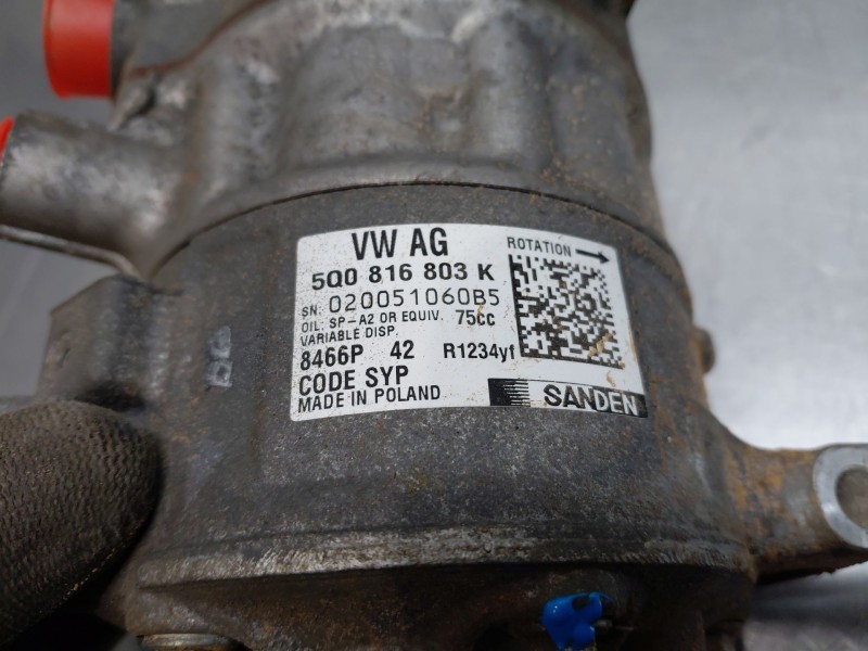 Recambio de compresor aire acondicionado para seat ateca style go referencia OEM IAM 5Q0816803K  