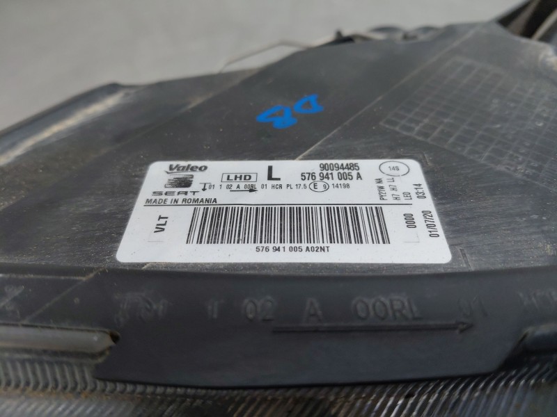 Recambio de faro izquierdo para seat ateca style go referencia OEM IAM 576941005A  