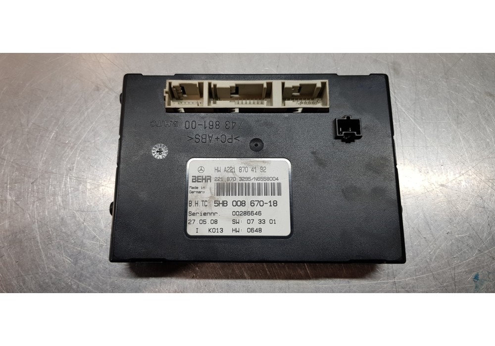 Recambio de centralita aire acondicionado para mercedes clase s (w221) berlina 320 / 350 cdi (221.022) referencia OEM IAM A22187