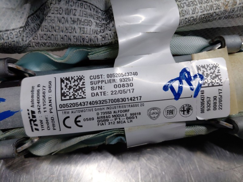 Recambio de airbag cortina delantero izquierdo para fiat 500 sport referencia OEM IAM   