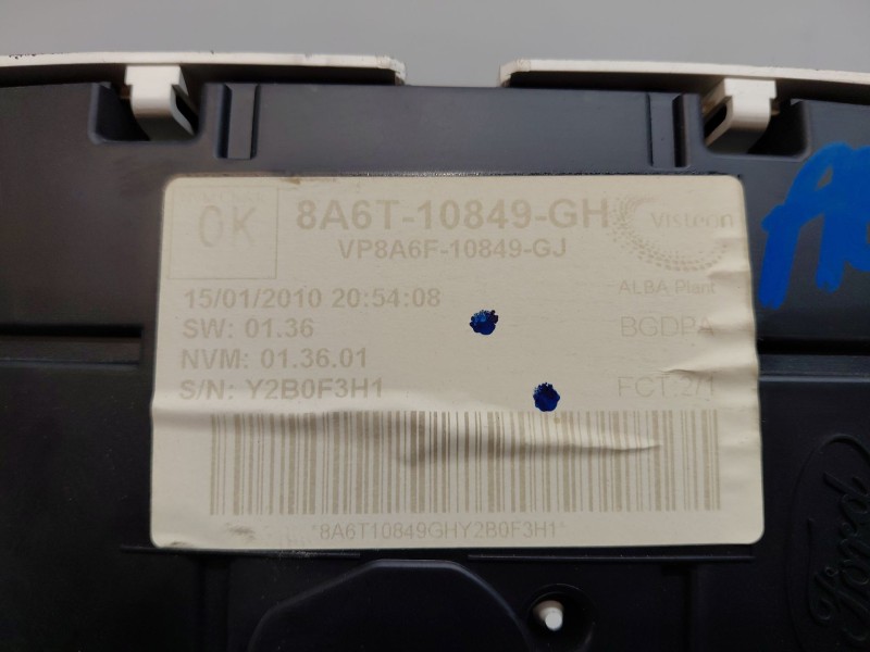 Recambio de cuadro instrumentos para ford fiesta vi (cb1, ccn) 1.6 tdci referencia OEM IAM 1786854 8A6T10849GH 