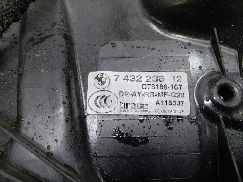 Recambio de elevalunas trasero derecho para bmw serie 3 berlina (g20) sport referencia OEM IAM 51358498856  