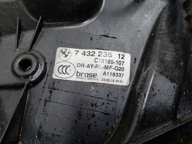 Recambio de elevalunas trasero izquierdo para bmw serie 3 berlina (g20) sport referencia OEM IAM 51358498855  